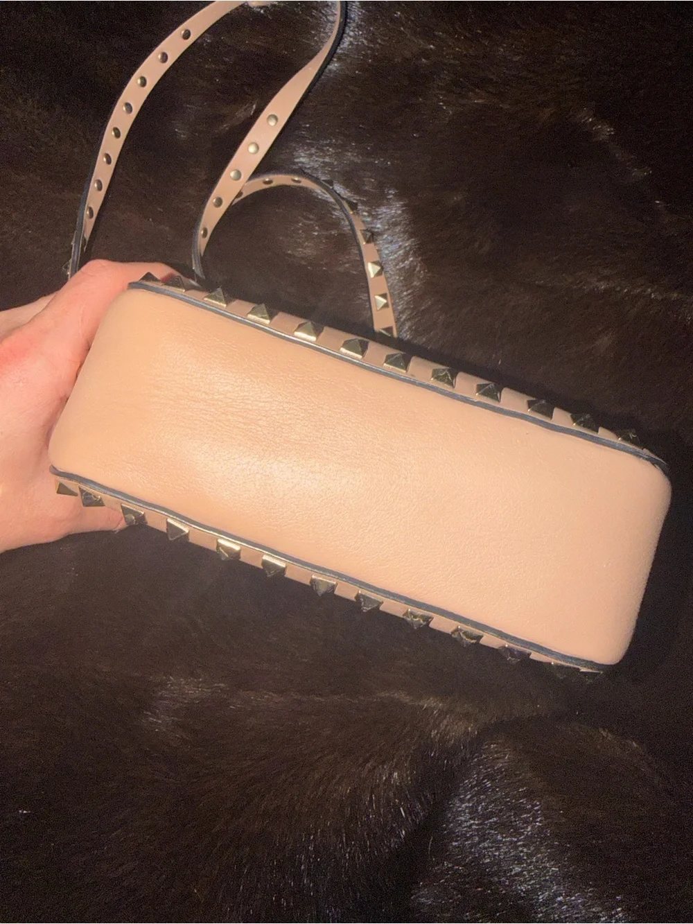Valentino Garavani Blush Pink Rockstud Leather Crossbody